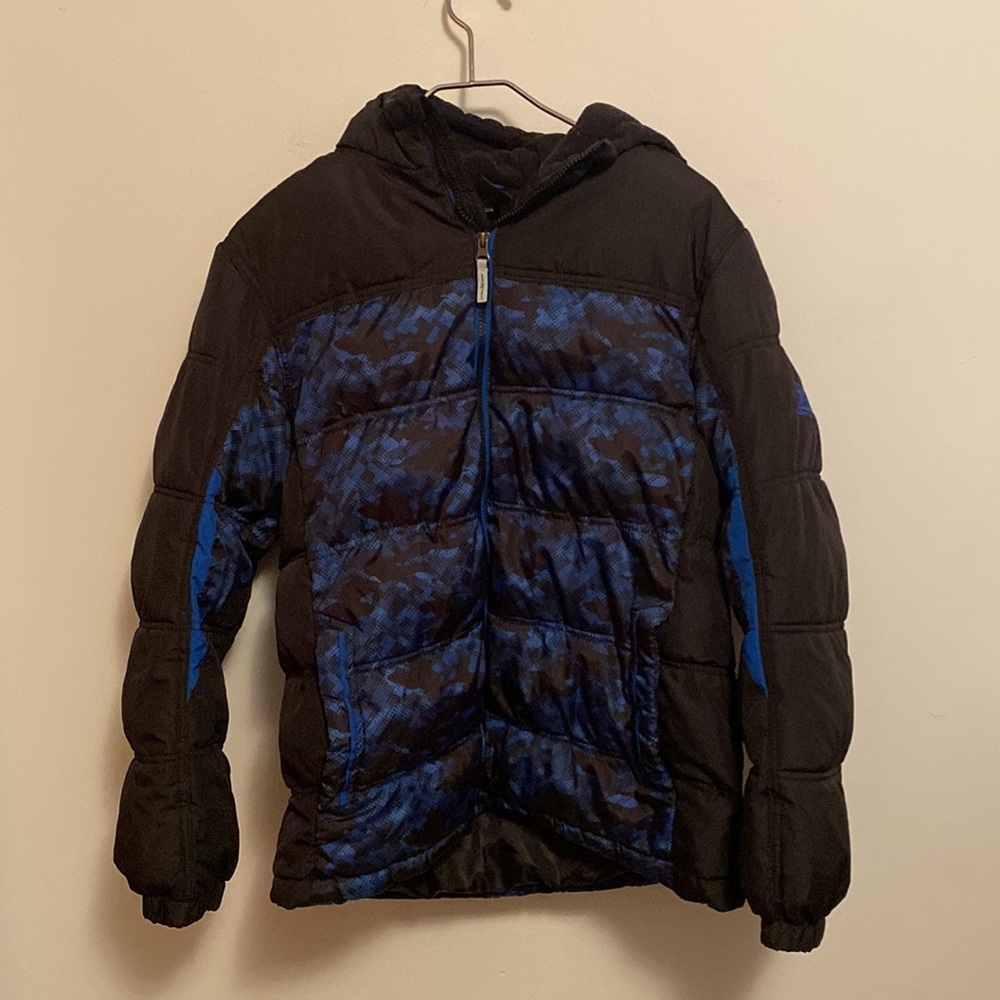 Blue/black puffer jacket for boys